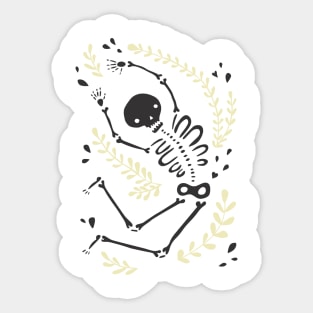 Falling Bones (yellow/black) Sticker